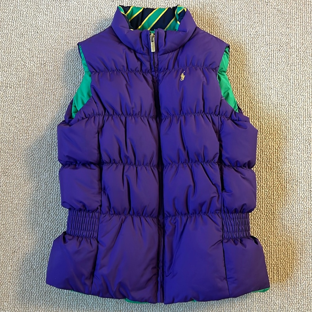 Girls Ralph Lauren reversible down puffer vest